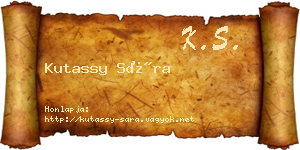 Kutassy Sára névjegykártya