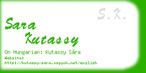 sara kutassy business card