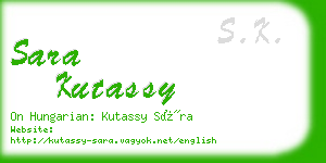 sara kutassy business card